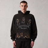 Present Thoroughbred Doberman Dog Print Hoodie Hip Hop Vintage Printing plus Velvet Hoodie Fog