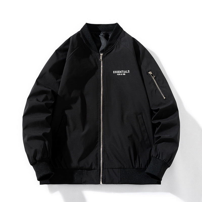 Fog Essentials Varsity Jacket Spring and Autumn Flight Suit Jacket Trendy Hip Hop Baseball Uniform