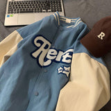 Cream Color Varsity Jacket Baseball Uniform Jacket Spring and Autumn Casual Jacket