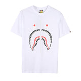 Wgm Shirt Bape Shark Head Men And Women Digital Printing Casual Sports Short Sleeve