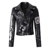 Punk Rock Jacket Spring Coat Leather Jacket Female Pu