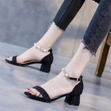 Nude Block Heel Peep Toe Sandals