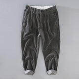 Mens Corduroy Pants Autumn and Winter Loose Casual Pants Men's Basic Style Thickened Ankle-Length Pants Men's