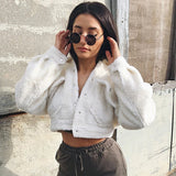 Women Winter Coats Lamb Wool Women 'S Clothing Jacket Long-Sleeved Lapel Thickening Loose Jacket