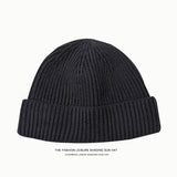 Toboggan Hat Knitted Skullcap Trendy Autumn and Winter