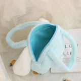 My Melody Bag Cute Cartoon Big Ear Dog Clow M Large Capacity Plush Shoulder Bag Girl Hand Bag Kulomi