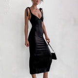 Mini Club Dresses Low-Cut Sexy V-neck Knitted Gown Dress