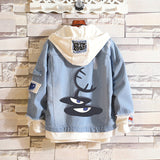 Comic Denim Jacket Hooded Men's and Women's Coats Top