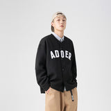 White Varsity Jacket Autumn Hip-Hop Street V-neck Jacket Embroidered Loose Baseball Clothing Jacket for Men