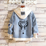 Comic Denim Jacket Sweater for Men and Women Loose Denim Jacket