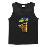 Children Pokemon Pikachu T Shirt Cotton Leisure Sports Sweat-Absorbent Vest