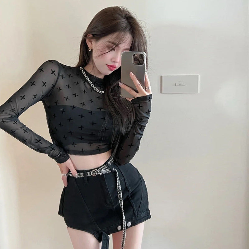 Women Rave Outfits Tops Spring and Summer Printed Short Long Sleeve Women's Loose T-shirt Women