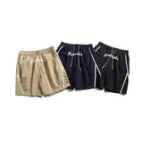 Men Shorts Summer Embroidered Straight Casual Pants Retro