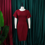 Nina Parker plus Size Dresses Summer Ruffle Sleeve Tight Bandage plus Size Dress