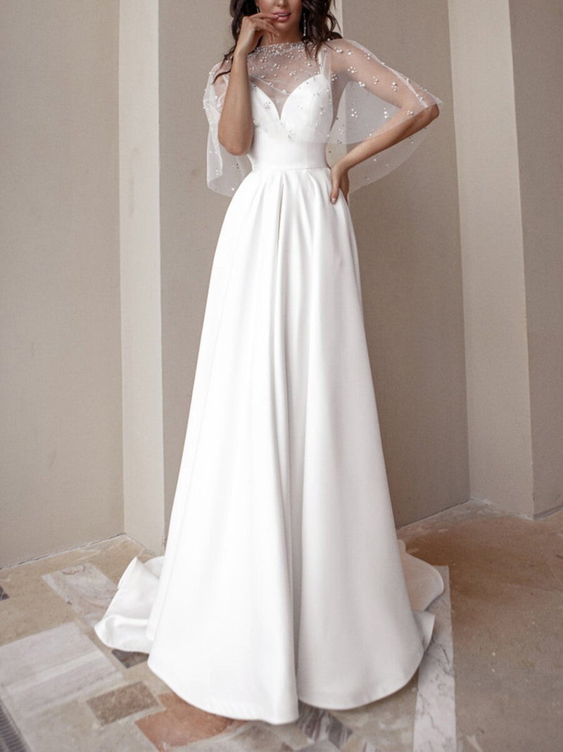 Bridesmaid Dress Spring/Summer Women'S Long Dress Sexy Strap Pearl Sleeveless Dress Gown