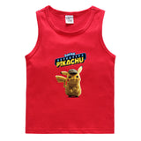 Children Pokemon Pikachu T Shirt Cotton Leisure Sports Sweat-Absorbent Vest
