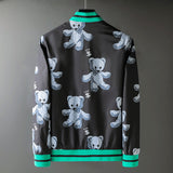 The Bears Varsity Jacket Men's Embroidered Jacket Men's Autumn and Winter Cartoon Bear Baseball Uniform Jacket Men