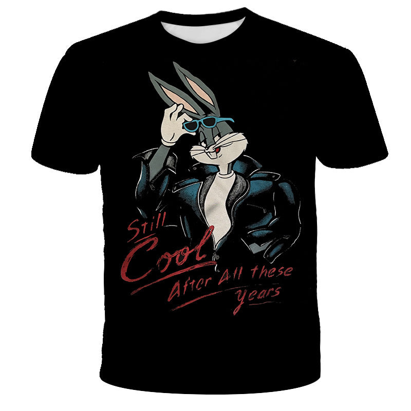 Bugs Bunny Shirt Short Sleeve Printed Casual Loose Sports