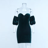 Mini Club Dresses Spring Women's Sexy Velvet Dress