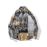 Mens Fall Outfits High Street Hip Hop Oil Painting Graffiti Shirt Retro Loose Couple Coat Men and Women
