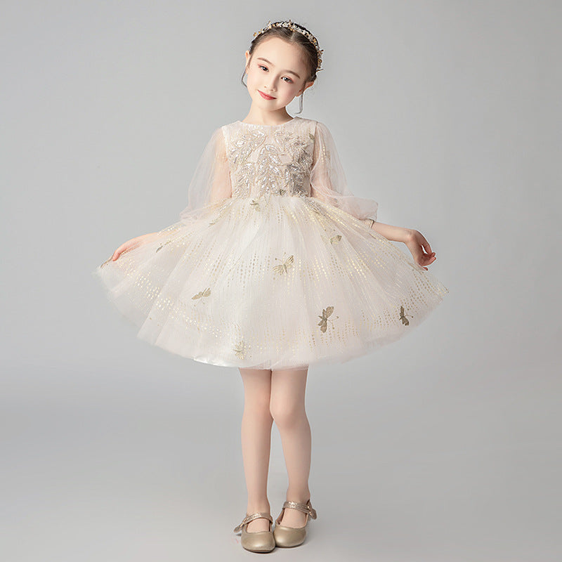Princess Charlotte Flower Girl Dress Evening Dress Host Costume for Piano Performance