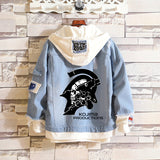Comic Denim Jacket Sweater for Men and Women Loose Denim Jacket