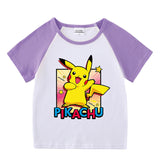 Children Pokemon Pikachu T Shirt Cotton Short Sleeve T-shirt Casual Sports Cute