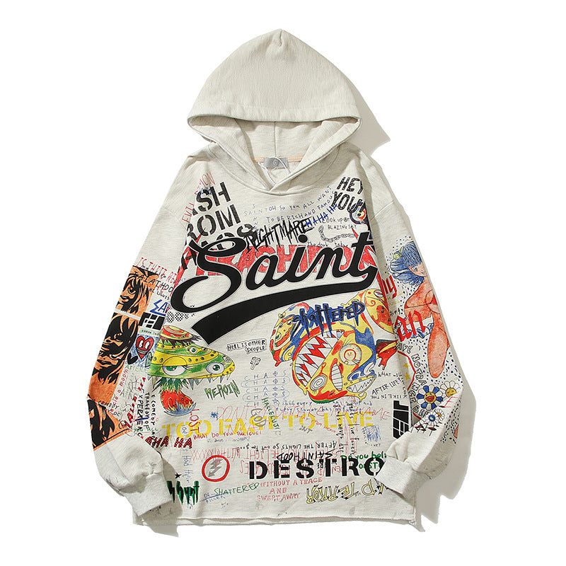 Grafitti Sweatshirts Autumn Winter Sweater Hooded Outerwear Shirt