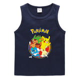 Children Pokemon Pikachu T Shirt Cotton Sweat Absorbing Sports Vest