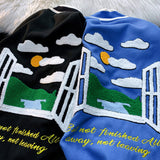 Baby Blue Varsity Jacket Baggy Coat Men's and Women's Jacket Spring Baseball Uniform