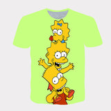 Homer Simpson Shirt Summer Casual Short Sleeve Loose Crew Neck T-shirt
