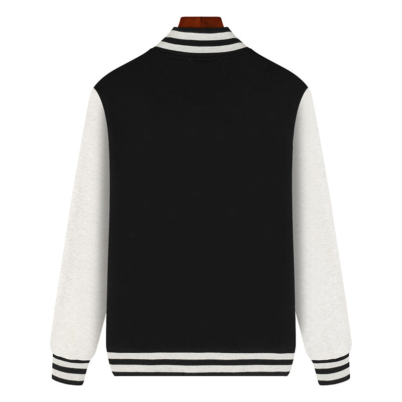 Red Varsity Jacket Colorblock Baseball Uniform Sweater Loose Jacket Contrast Color Coat Overalls