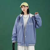 Black Varsity Jacket Autumn Neutral Men's Baseball Uniforms Jacket Coat Girls Loose Embroidery Flight Suit