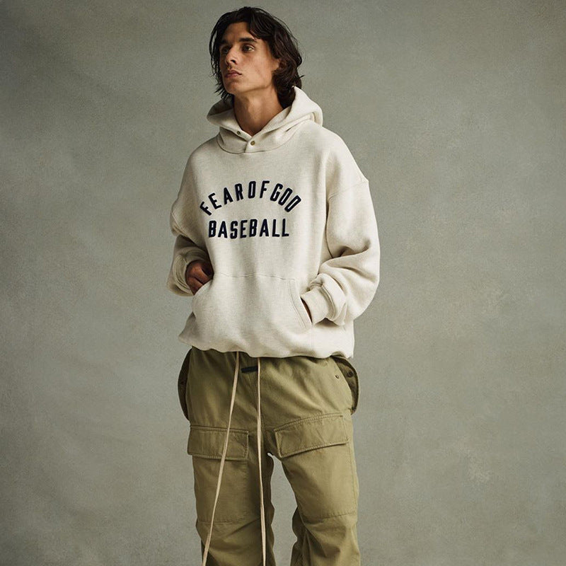 Fog American All Stars Hoodie Flocking Print Loose for Men and Women