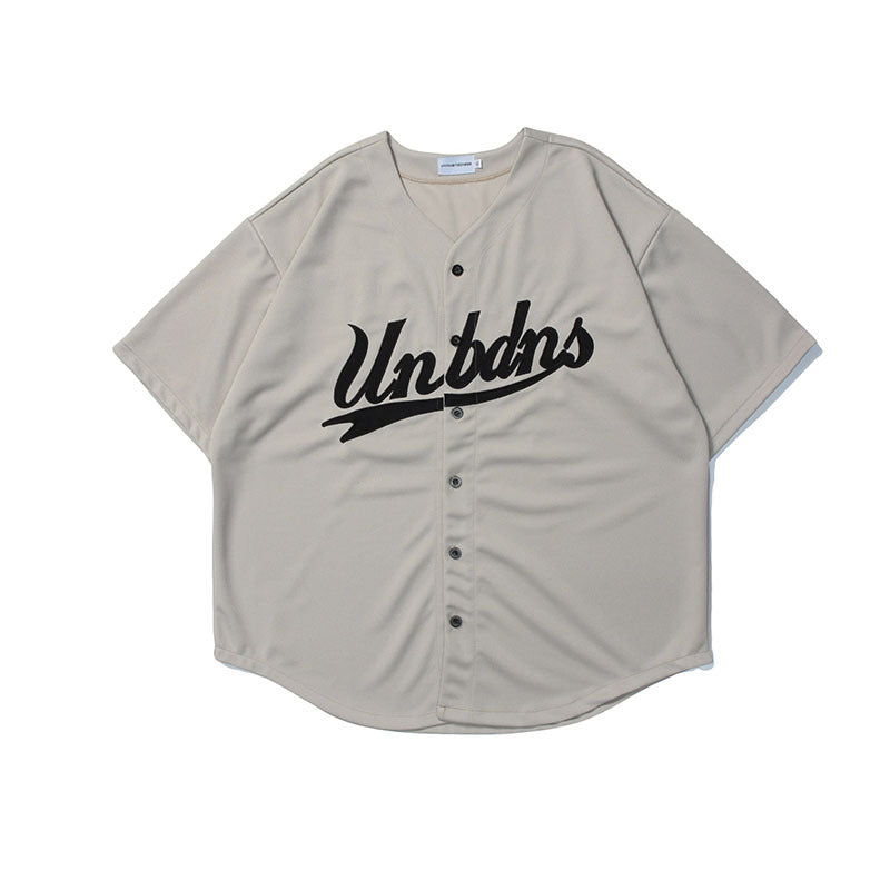 Baggy Baseball Jersey Hip Hop Short Sleeve Baseball Style Loose Casual Shirt Men