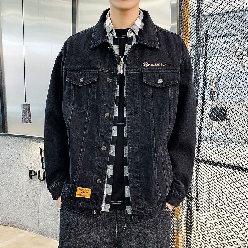 Men Denim Jacket Men's Casual Jacket Men's Loose