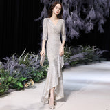 Olivia Wilde See Through Dress Fishtail Sequins Elegant Dress