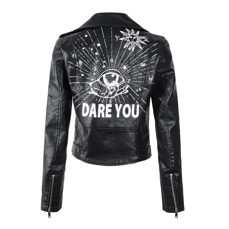 Punk Rock Jacket Spring Coat Leather Jacket Female Pu