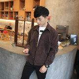 Corduroy Varsity Jacket Men's Jacket Youth Spring and Autumn Student Baseball Uniform Youth Jacket