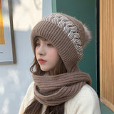 Women Winter Hats Women's Woolen Cap Scarf Hat Autumn and Winter