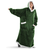Hoodies Blankets Large Pocket Lazy Blanket Fleece Lamb Wool Bathrobe