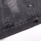 Men Denim Coat Jean Jackets Pure Color Washed Do the Old Cowboy Coat Men's Loose Lapels Jacket Street Denim Clothing