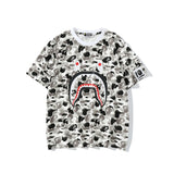 Wgm Shirt Bape Shark Head Men And Women Digital Printing Casual Sports Short Sleeve