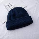 Toboggan Hat Women's Trendy Autumn and Winter Knitted Woolen Cap Winter