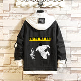 Comic Denim Jacket Men's and Women's Clothing Hooded Sweater Denim Jacket