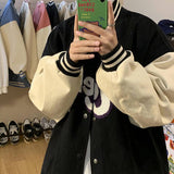 Cream Color Varsity Jacket Baseball Uniform Jacket Spring and Autumn Casual Jacket