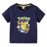 Children Pokemon Pikachu T Shirt Summer Clothing Short Sleeve T-shirt Leisure Sports