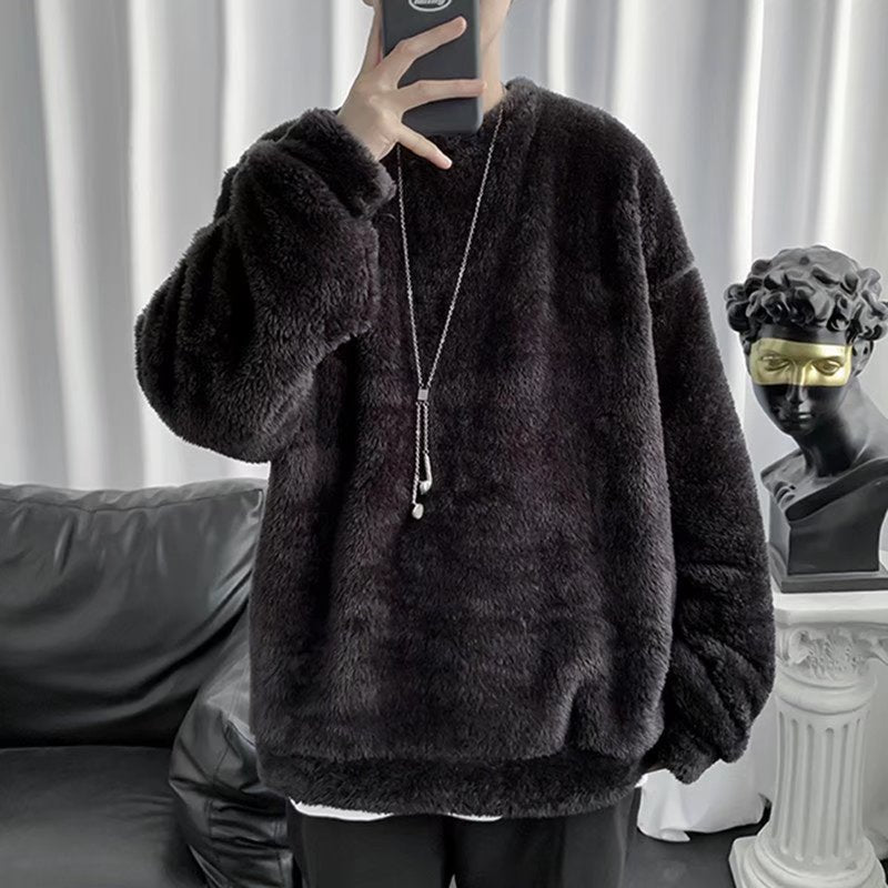 Men Sweatshirts Sweater Men's Loose Long-Sleeved T-shirt Warm Top