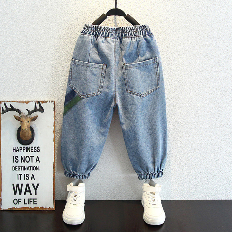 Toddler Boys Pants Children's Pants Spring and Autumn Jeans Casual