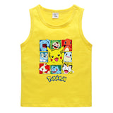 Children Pokemon Pikachu T Shirt Summer Casual Solid Color